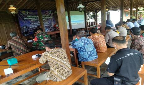 Kegiatan Sosialisasi Cagar Budaya yang digelar di Resto Jangan Ndeso, Kapanewon Berbah, Selasa (22/2/2022).