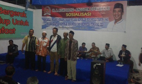 Kegiatan Tatap Muka Masyarakat bertajuk sosialisasi dan dialog publik tentang Pancasila, UUD 1945, NKRI, dan Bhinneka Tunggal Ika di Kabupaten Kediri Provinsi Jawa Timur, Sabtu (27/6).