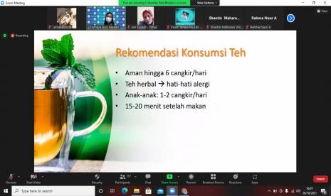 Kegiatan webinar bertema Manfaat Teh untuk Kesehatan.