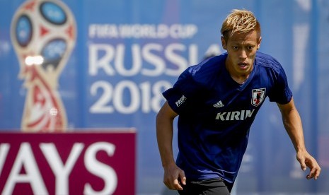 Keisuke Honda di pusat latihan Jepang di Piala Dunia 2018, Rusia