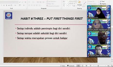 Kelompok dosen Fakultas Ekonomi dan Bisnis (FEB) Universitas BSI (Bina Sarana Informatika) yang diketuai Ratih Hastasari beserta anggotanya, Irwan Raharja, Slamet Heri Winarno, Tri Lestari dan dibantu beberapa mahasiswa melakukan pengabdian masyarakat (PM). Dalam kegiatan yang berlangsung secara daring pada Sabtu (2/10) lalu, pada karyawan agen properti PT Jaya Persada Indonesia Inkubator.