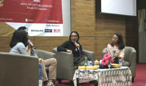 Keluarga Mahasiswa (Kema) Jurnalistik Unisba menyelenggarakan Studium Generale Jurnalistik 2018 di kampus Unisba, Kota Bandung, Kamis (6/12). 