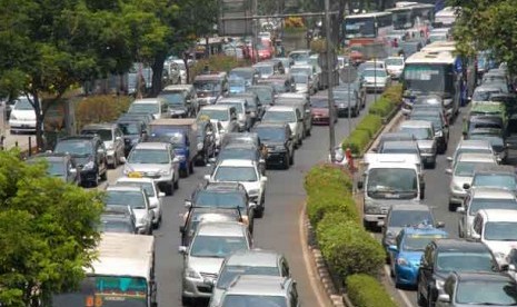 Kemacetan di jalan H.R. Rasuna Said,Jakarta Selatan.  (ilustrasi)