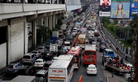 Kemacetan di Manila, Filipina.