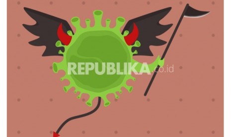 Virus corona, ilustrasi(Republika)