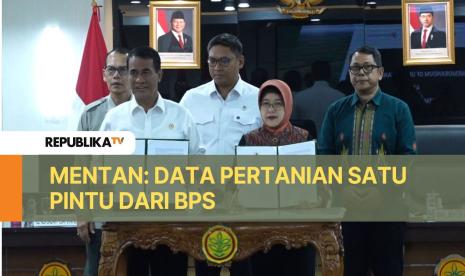 Kementerian Pertanian dan BPS menandatangani nota kesepahaman (MoU) terkait data pertanian.