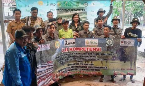 Kementerian Pertanian RI menggelar uji kompetensi budidaya ruminansia bagi peserta pemagangan Penerima Manfaat dari Program Youth Entrepreneurship and Employment Support Services (YESS) di Kabupaten Subang, Jawa Barat, baru-baru ini.