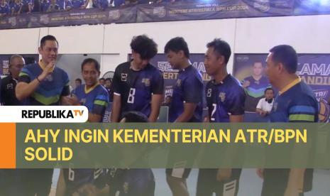 Kementrian Agraria dan Tata Ruang/Kepala Badan Pertanahan Nasional (ATR/BPN) menggelar turnamen bola voli dalam rangka Hari Agraria dan Tata Ruang Nasional (Hantaru) di GOR Kopasus Cijantung, Jakarta.