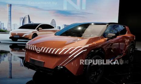 Kendaraan listrik Konsep Epik Nissan dipamerkan di Pameran Otomotif Internasional Beijing, atau Auto China 2024, di Beijing, Tiongkok, 25 April 2024.