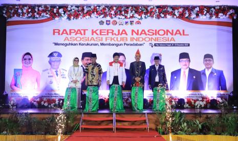 Kepala Badan Pembinaan Ideologi Pancasila (BPIP) Prof. Drs. K.H. Yudian Wahyudi, M.A., Ph.D membuka Rapat Kerja Nasional (Rakernas) Forum Kerukunan Umat Beragama (FKUB) di Kota Palu, Kamis, (1/12/2022).