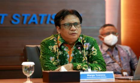 Kepala Badan Pusat Statistik (BPS), Margo Yuwono, saat konferensi pers pertumbuhan ekonomi kuartal II-2021 secara virtual, Kamis (5/8).