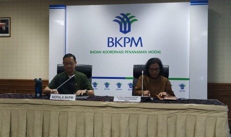 Kepala BKPM Thomas Lembong dalam konferensi pers di Jakarta, Selasa (30/4). 