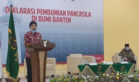 Kepala BPIP Ingatkan Pentingnya Saling Berbagi Saat Pandemi. Foto: Kepala Badan Pembinaan Ideologi Pancasila (BPIP) Prof Yudian Wahyudi saat membuka acara Deklarasi Pembumian Pancasila di Bumi Banten di Universitas Islam Negeri (UIN) Sultan Maulana Hasanuddin (SMH) Banten, Jalan Jendral Sudirman, Panancangan Cipocok Jaya, Sumurpecung, Serang, Banten, Kamis (15/10). 