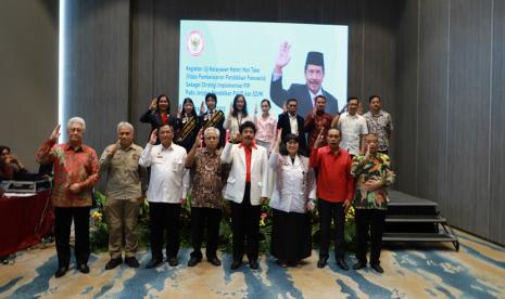 Kepala BPIP Prof KH Yudian Wahyudi saat Uji Kelayakan Materi Non Teks (Video Pembelajaran Pendidikan Pancasila) Sebagai Strategi Implementasi PIP pada Jenjang Pendidikan PAUD dan SD/MI, di Jakarta, Senin (10/4/2023).