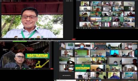 Kepala BPPSDMP Dedi Nursyamsi saat membuka Bimtek Koordinator BPP melalui platform meeting secara virtual, Selasa (17/11). Bimtek digelar untuk tingkatkan kemampuan SDM yang dukung BPP Kostratani