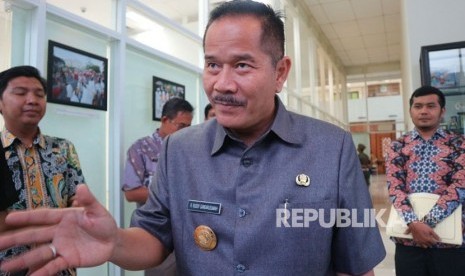 Kepala Kesbangpol Provinsi Jawa Barat yang juga Penjabat Sementara Wali Kota Bekasi, R Ruddy Gandakusuma menyambangi Humas Pemerintah Kota Bekasi, Kamis (15/2).