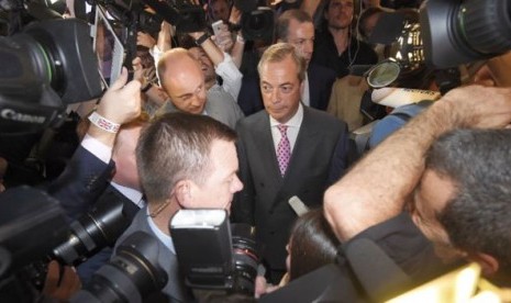 Kepala partai Independen United Kingdom, Nigel Farage.