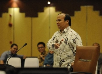 Kepala Pusat Pelaporan dan Analisis Transaksi Keuangan (PPATK) Yunus Husein saat mengikuti wawancara seleksi calon pimpinan Komisi Pemberantasan Korupsi (KPK) di Kementerian Hukum dan HAM, Jakarta.