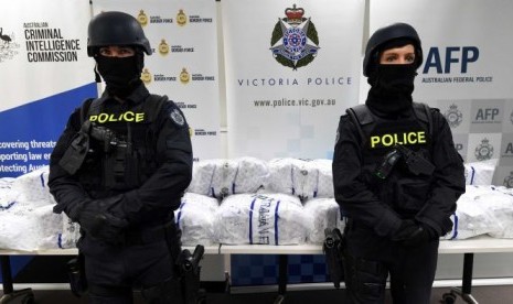 Kepolisian Federal Australia dengan zat pseudoephedrine yang ditemukan di Melbourne.