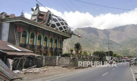 Kerusakan rumah infrastruktur akibat bencana gempa di Lombok, NTB