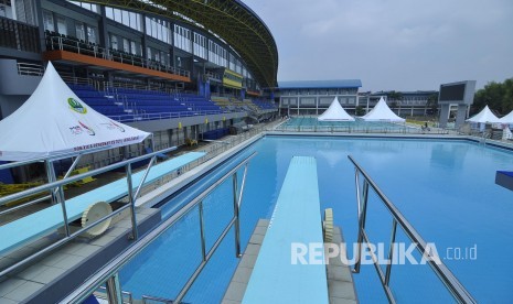 Venue renang PON Jabar XIX 2016 di Gelanggang Renang UPI, Kota Bandung. (Mahmud Muhyidin)