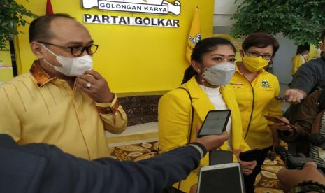 Ketua Bidang Media dan Penggalangan Opini DPP Partai Golkar Meutya Hafid saat ditemui di DPP Partai Golkar, Slipi, Jakarta, Sabtu (8/5). 