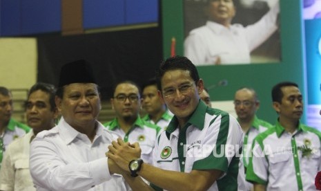 Momen kebersamaan Prabowo-Sandiaga Uno