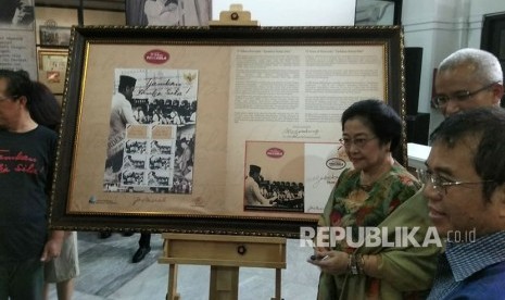 Ketua Dewan Pengarah BPIP, Megawati Soekarnoputri, saat menghadiri peringatan HUT Pancasila ke-73 di Museum Filateli, Sawah Besar, Jakarta Pusat, Kamis (31/5). Megawati mengungkapkan Presiden Jokowi sempat meminta maaf atas polemik tingginya gaji pengurus BPIP. 