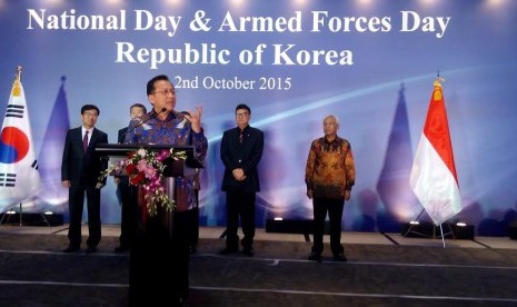 Ketua DPD Irman Gusman saat memenuhi undangan sebagai Guest of Honour Speaker dalam acara Tangun day (hari berdirinya kerajaan pertama Korea), Jumat malam (2/10).