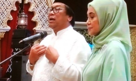 Ketua DPD RI Oesman Sapta saat berbicara di acara buka puasa bersama GEBU MINANG di Jakarta, Ahad (18/6) lalu