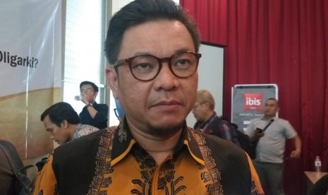 Ketua DPP Parta Golkar Ace Hasan Syadzily menyampaikan keterangan kepada wartawan usai diskusi di kawasan Jakarta Pusat, Ahad (8/12).