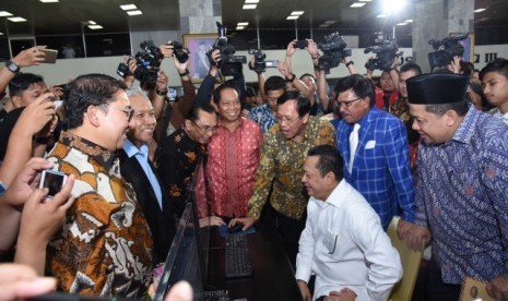 Ketua DPR Bambang Soesatyo dalam acara kegiatan penyampaian SPT Pajak Tahunan.