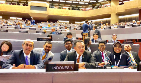 Ketua DPR RI Bambang Soesatyo dalam acara  Inter Parliementary Union (IPU), di Jenewa, Swiss.