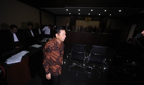 Ketua DPR RI Setya Novanto bersaksi dalam sidang kasus korupsi KTP elektronik (KTP-el) dengan terdakwa Andi Agustinus alias Andi Narogong di Pengadilan Tipikor Jakarta, Jumat (3/11).