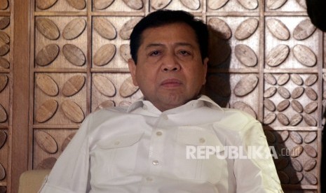  Ketua DPR Setya Novanto pada acara Coffe Morning/ bincang Solusi Nasional dengan tema Indonesia Darurat Narkoba, Ruang Lounge DPR RI, Gedung Nusantara III, Komplek Parlemen, Jakarta, Jumat (31/3).