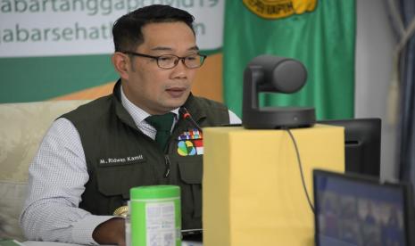 Ketua Gugus Tugas Percepatan Penanggulangan Covid-19 Jawa Barat (Jabar) Ridwan Kamil, Kamis (9/7) di Gedung Pakuan