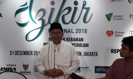 Ketua Komisi Dakwah MUI, KH Cholil Nafis menghadiri acara Dzikir Nasional di Masjid At-Tin, TMII, Jakarta, Senin (31/12). 