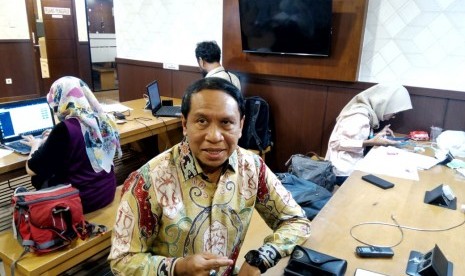 Ketua Komisi II DPR RI Zainudin Amali menanggapi rencana pemindahan ibu kota, di Gedung Nusantara III, Komplek Parlemen RI, Jakarta, Senin (26/8).