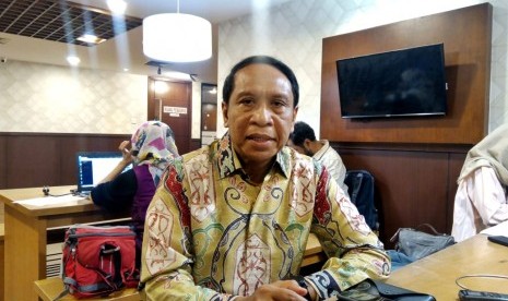 Ketua Komisi II DPR RI Zainudin Amali menanggapi rencana pemindahan ibu kota, di Gedung Nusantara III, Komplek Parlemen RI, Jakarta, Senin (26/8).