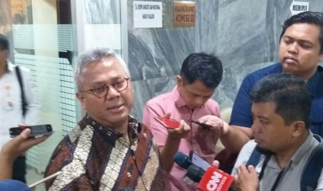 Ketua Komisi Pemilihan Umum (KPU) RI Arief Budiman saat diwawancarai wartawan.