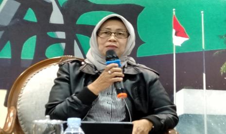 Ketua Dewan Pers Ninik Rahayu di Gedung Nusantara III, Kompleks Parlemen, Jakarta, Selasa (19/7).