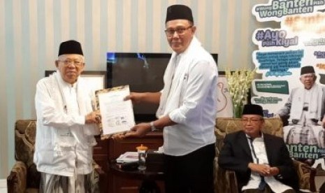 Ketua Koper Jomin Ayep Zaki dan Cawapres KH Ma'ruf Amin.