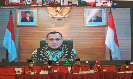 Firli: Budaya Antikorupsi Harus Ditanamkan Pada Anak. Foto:  Ketua KPK Firli Bahuri dihadirkan untuk mengisi sesi dalam Pendidikan Kader Nasional (PKN) 