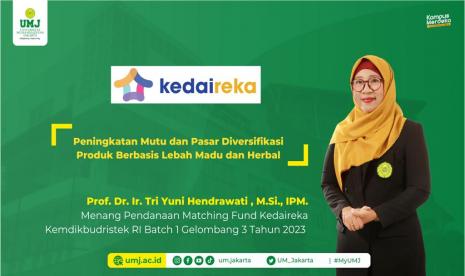 Ketua Lembaga Penelitian dan Pengabdian Masyarakat (LPPM) Universitas Muhammadiyah Jakarta (UMJ), Prof Dr Tri Yuni Hendrawati.