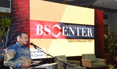 Ketua MPR Bambang Soesatyo dalam peluncuran lembaga riset dan kajian independen Brain Society (BS) Center di Jakarta, Selasa (10/11).