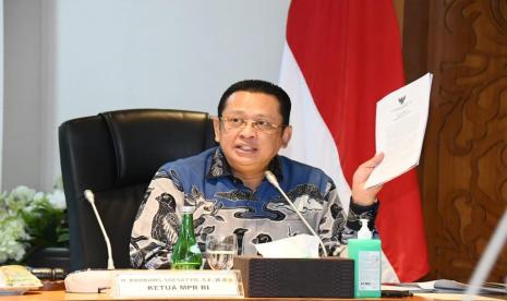 Ketua MPR Bambang Soesatyo memimpin Rapat Pimpinan MPR RI, Jakarta, Selasa (25/8).