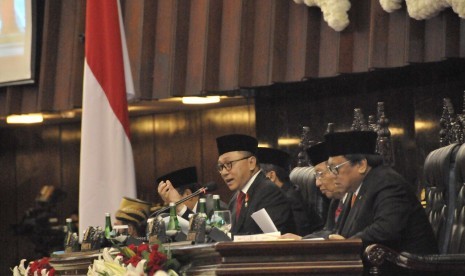 Ketua MPR RI, Zulkifli Hasan, Sidang Tahunan MPR di Gedung Parlemen, Senayan, Rabu (16/8).