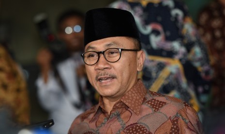 Ketua MPR Zulkifli Hasan menghadiri buka bersama KPK dengan pimpinan lembaga tinggi negara dan kementerian di Gedung KPK, Jakarta, Kamis (23/6). 