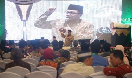 Ketua MPR, Zulkifli Hasan saat menghadiri Kongres Umat Islam MUI bertajuk Arus Baru Ekonomi Umat.