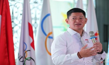 Ketua National Olympic Committee (NOC) Indonesia, Raja Sapta Oktohari. Ketua KOI Raja Sapta yakin AWBG Bali akan berjalan meski ada kontroversi atlet Israel.